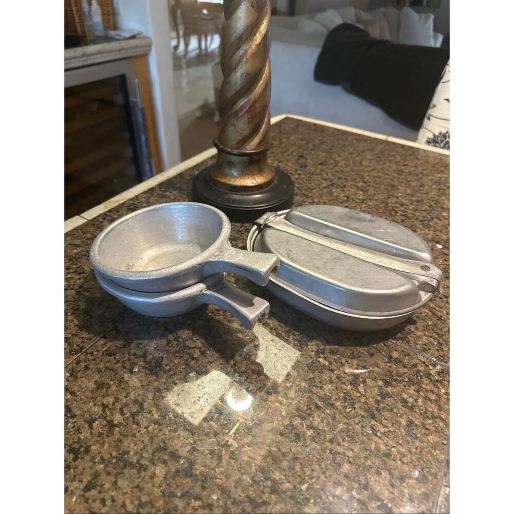 Vintage aluminum mess kit